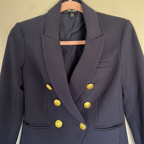 Express Double Breasted Blazer - Navy - 00 - Picture 4 of 16